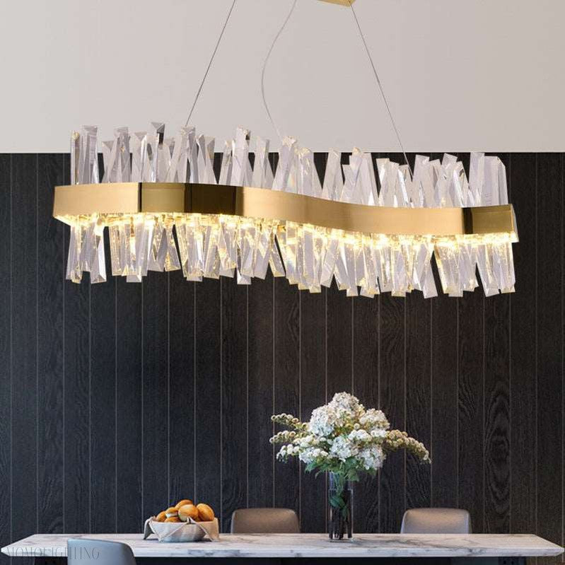 Arsenio Wave Crystal Chandelier-Momo Lighting