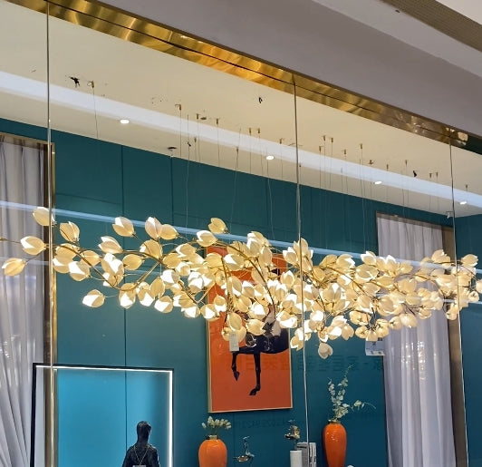 Art Design Creative Ceramic Magnolia Ring/Linear Chandelier for Bedroom/Living Room/Dining Room/Kitchen Island-Momo Lighting