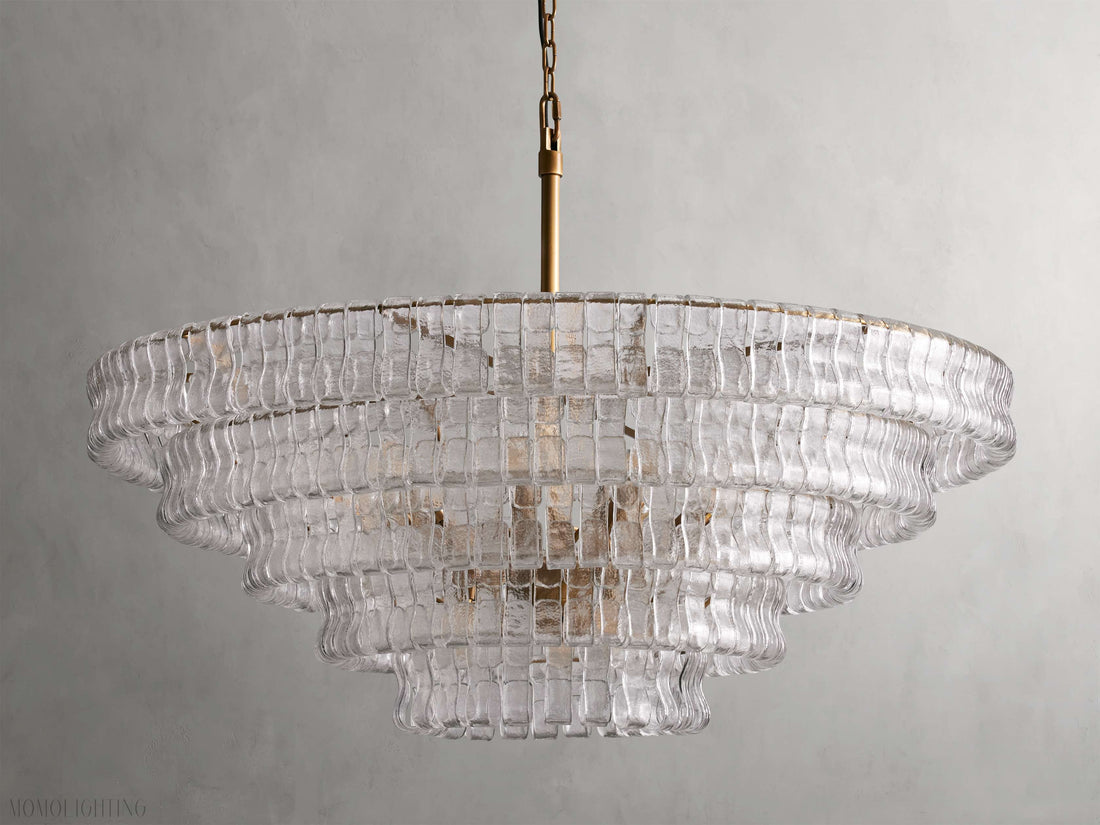 Art Glass Ghiaccio Round Chandelier 36" 48" 60"-Momo Lighting