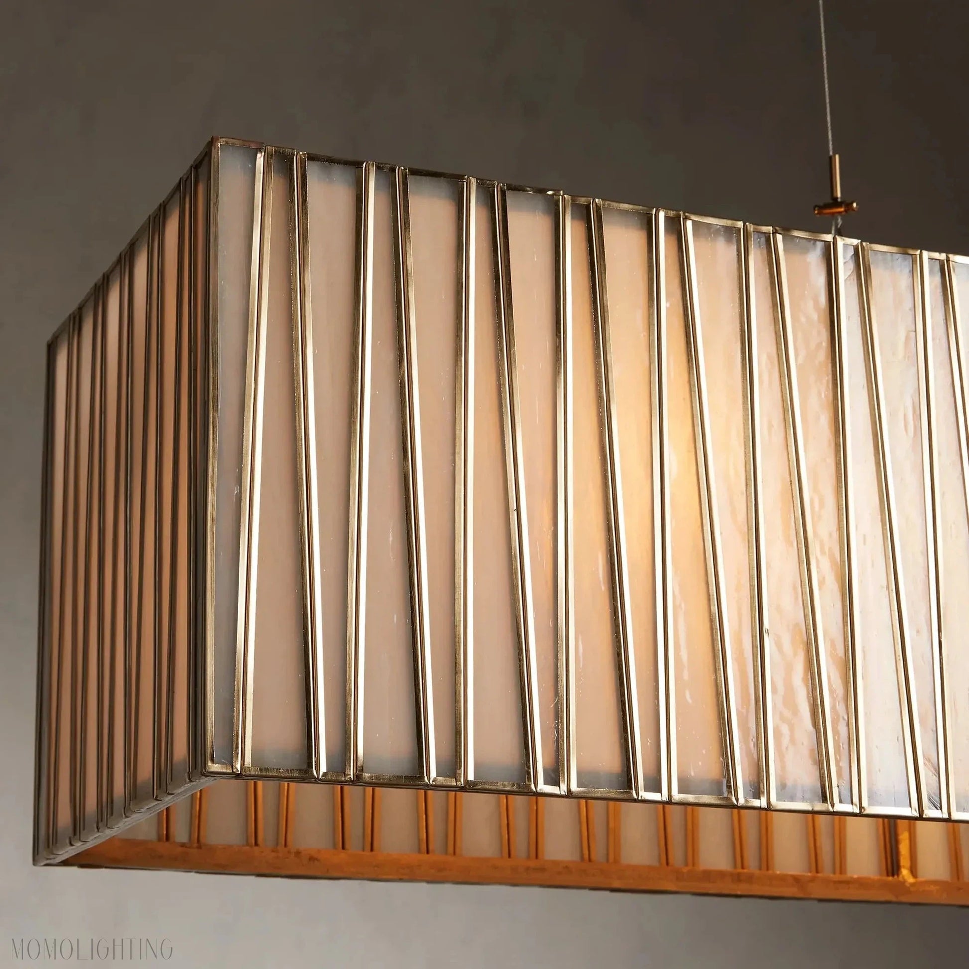 Art Glass Jeunet Rectangular Chandelier-Momo Lighting