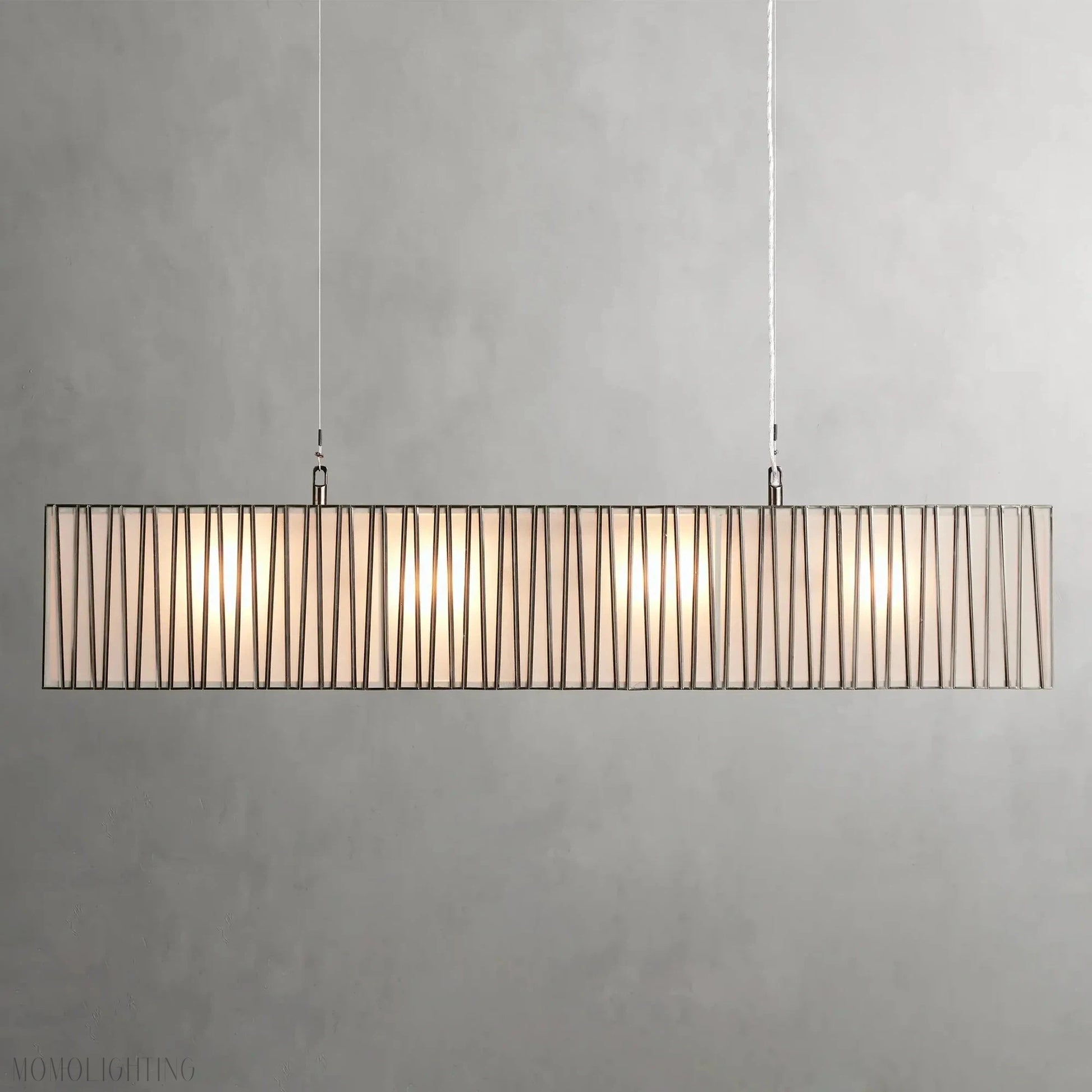 Art Glass Jeunet Rectangular Chandelier-Momo Lighting