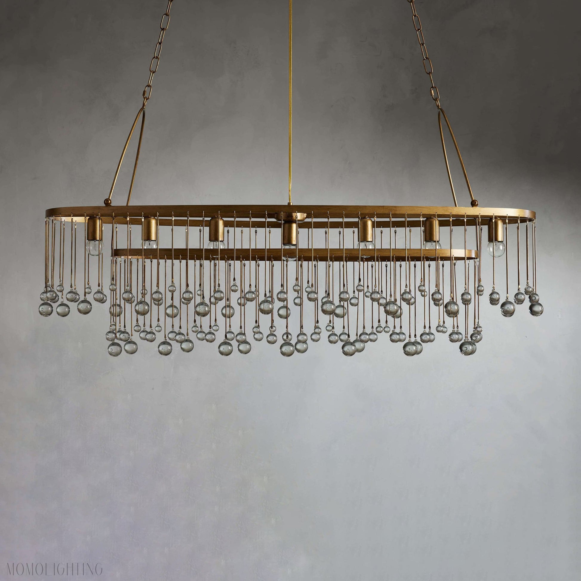 Aubrey Crystal Ball 7 Light Chandelier-Momo Lighting