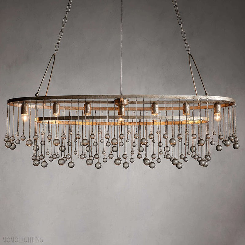 Aubrey Crystal Ball 7 Light Chandelier-Momo Lighting