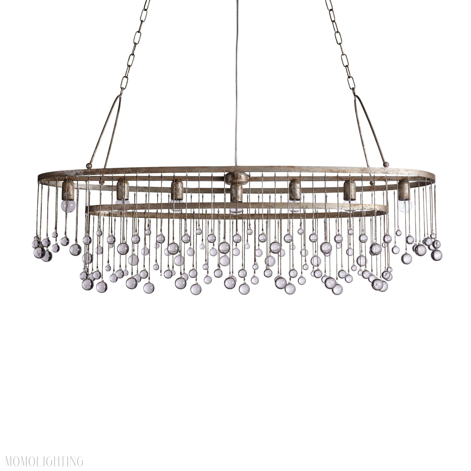 Aubrey Crystal Ball 7 Light Chandelier-Momo Lighting