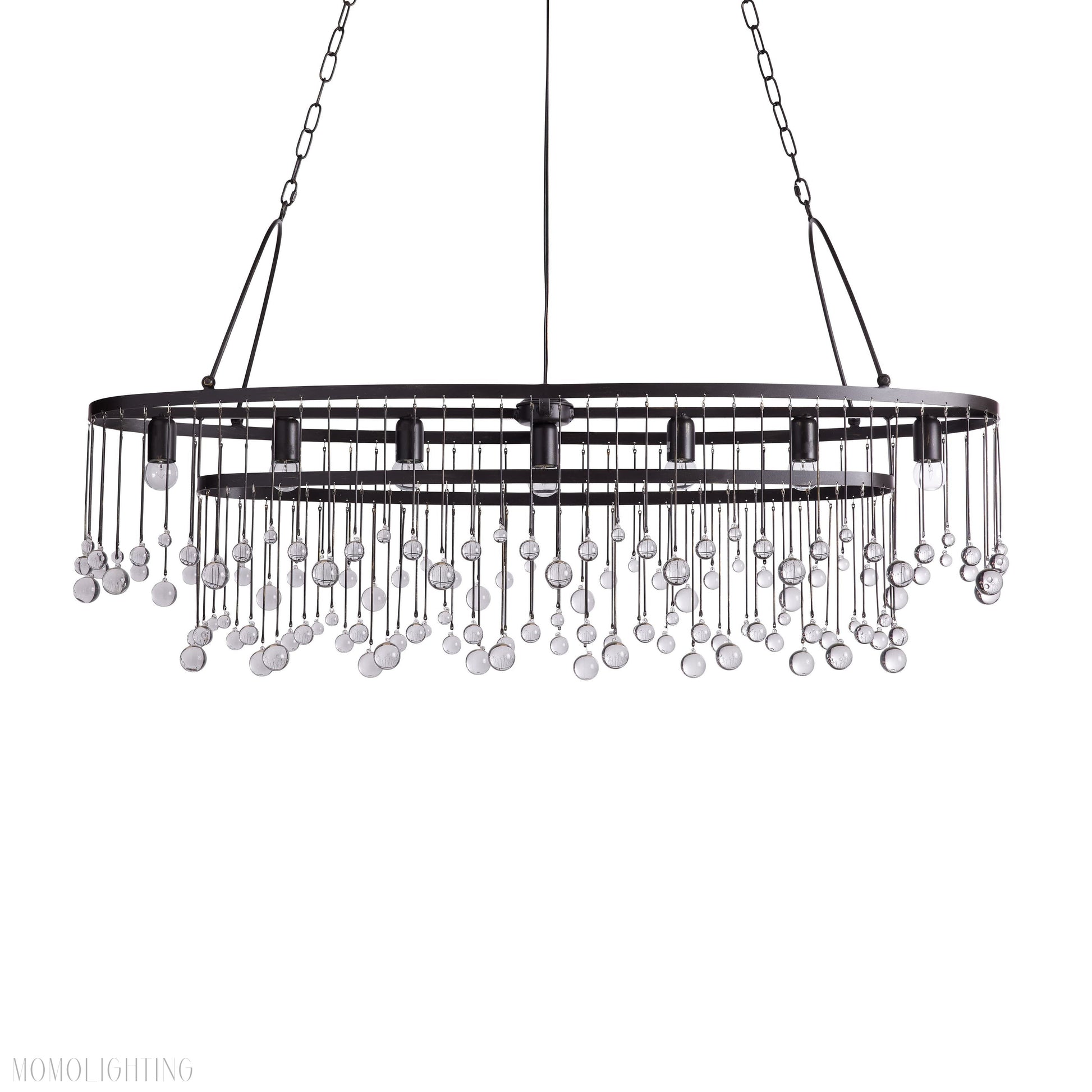 Aubrey Crystal Ball 7 Light Chandelier-Momo Lighting