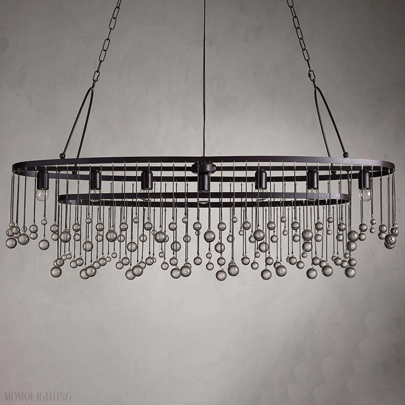 Aubrey Crystal Ball 7 Light Chandelier-Momo Lighting