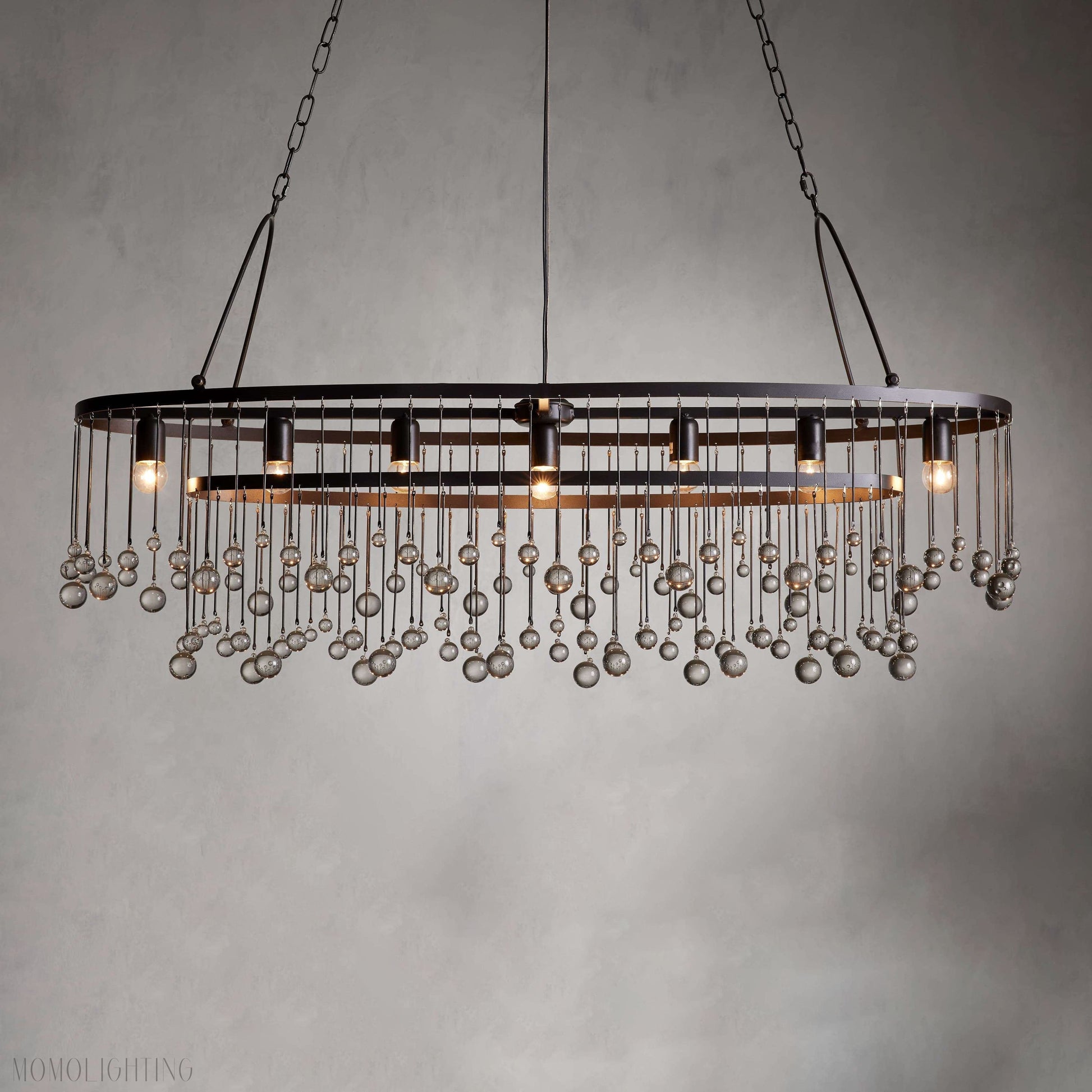 Aubrey Crystal Ball 7 Light Chandelier-Momo Lighting