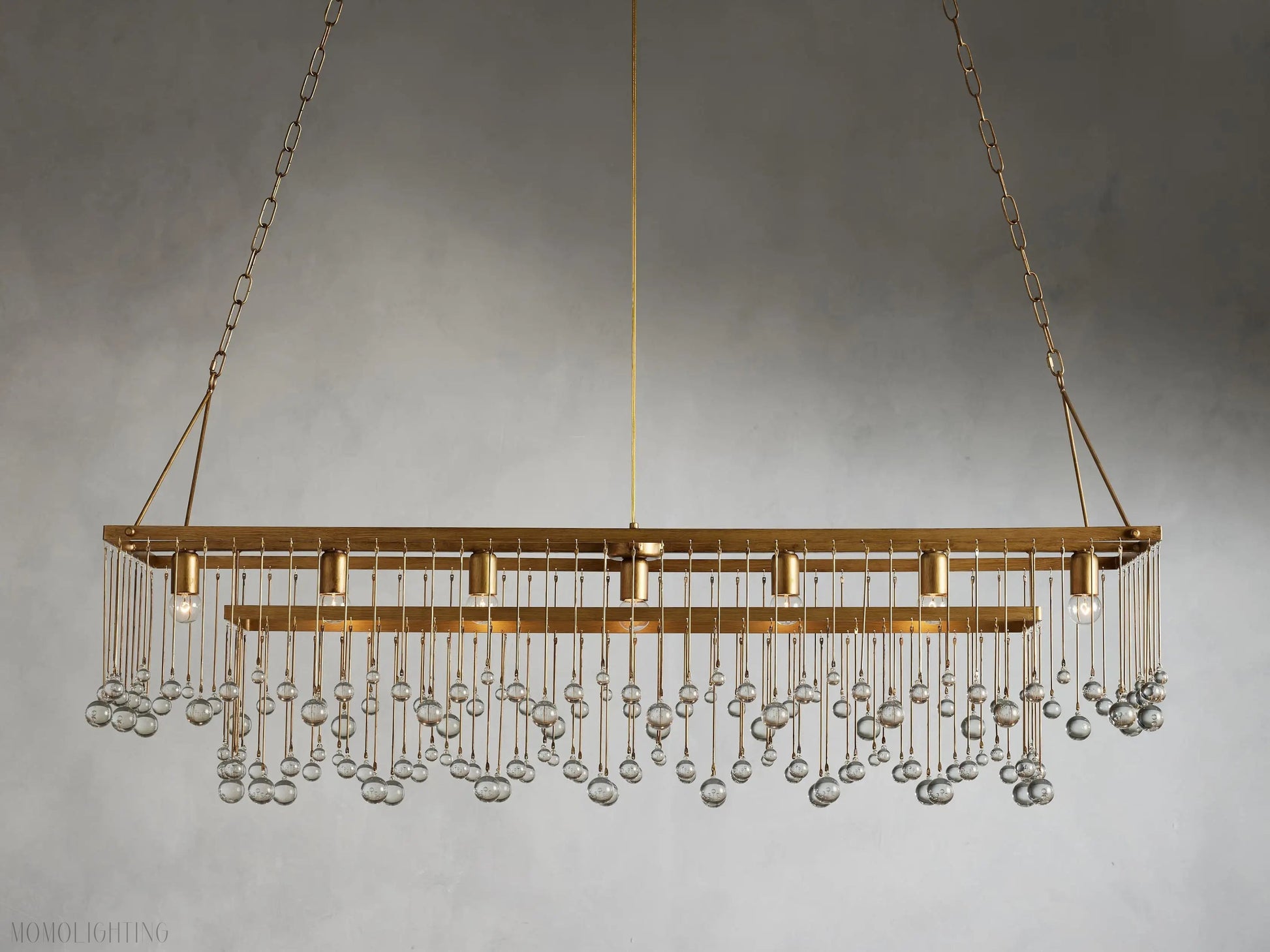 Aubrey Crystal Ball Rectangular Chandelier 47'' 60''