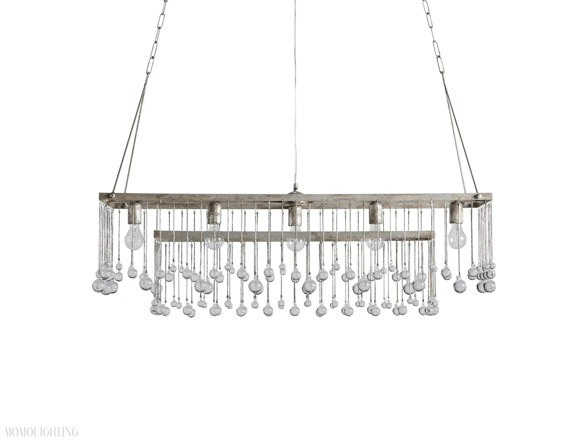 Aubrey Crystal Ball Rectangular Chandelier 47'' 60''