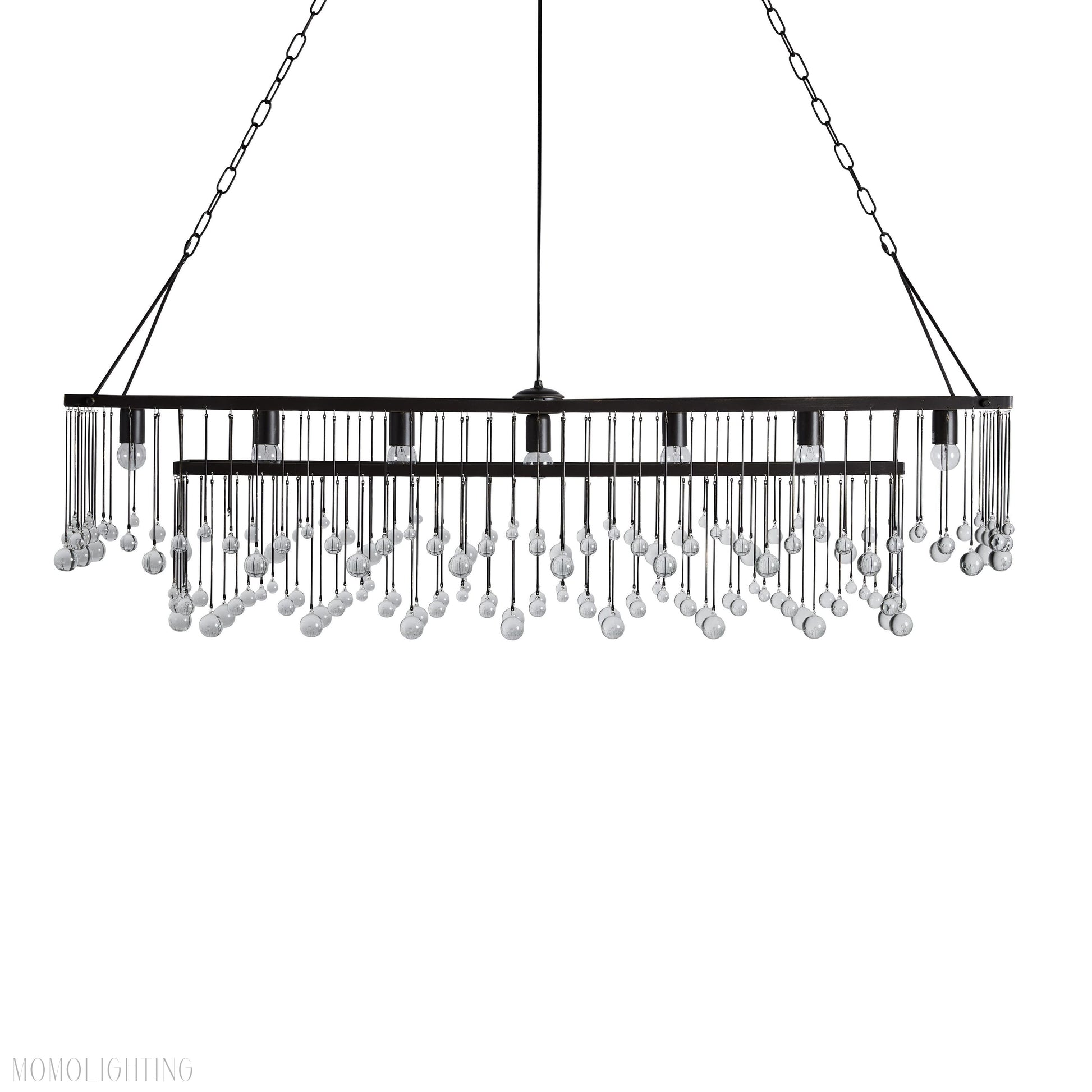 Aubrey Crystal Ball Rectangular Chandelier 47'' 60''