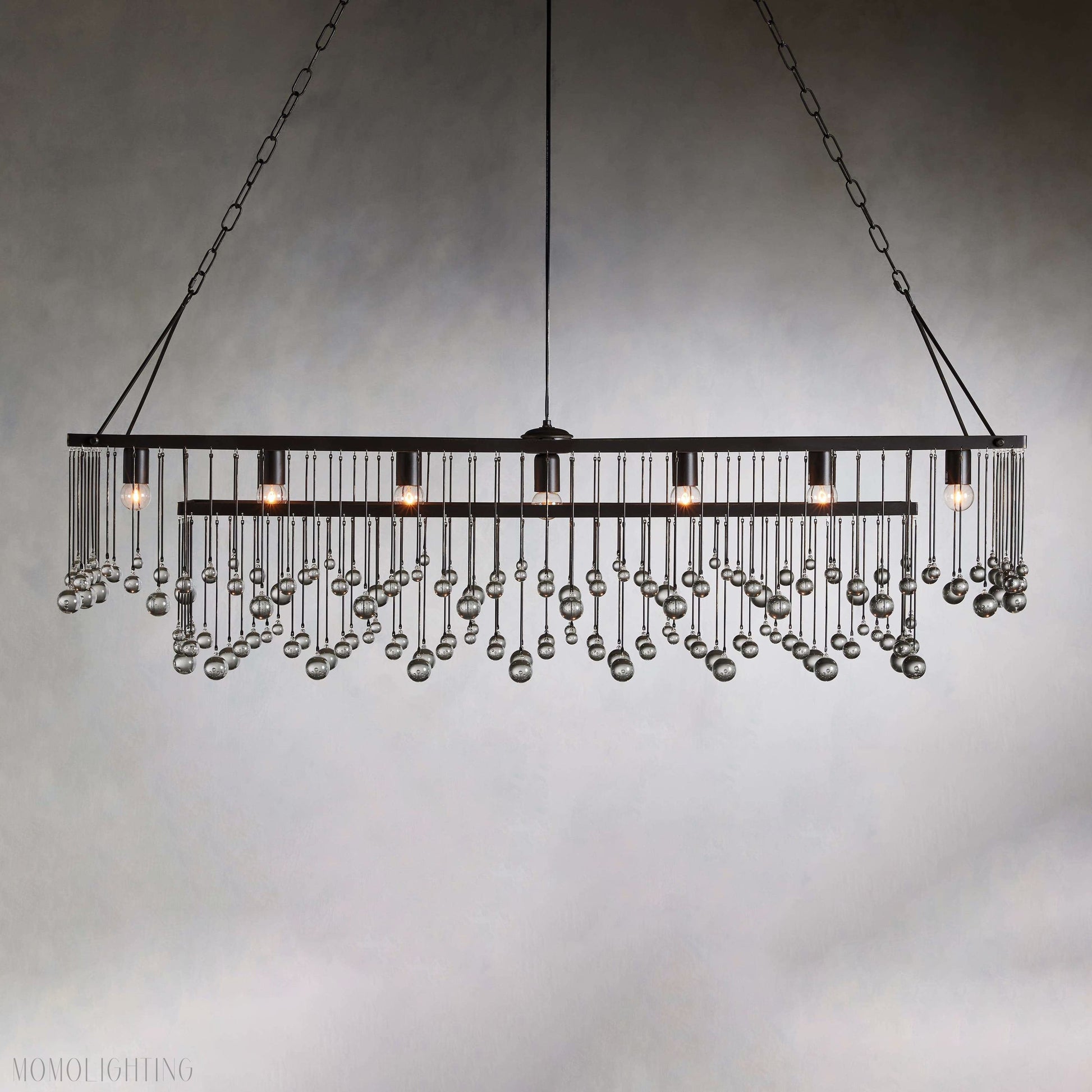 Aubrey Crystal Ball Rectangular Chandelier 47'' 60''