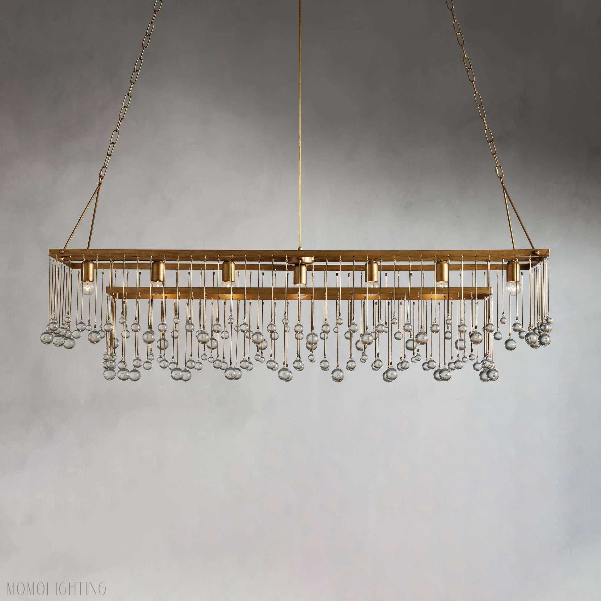 Aubrey Crystal Ball Rectangular Chandelier 47'' 60''