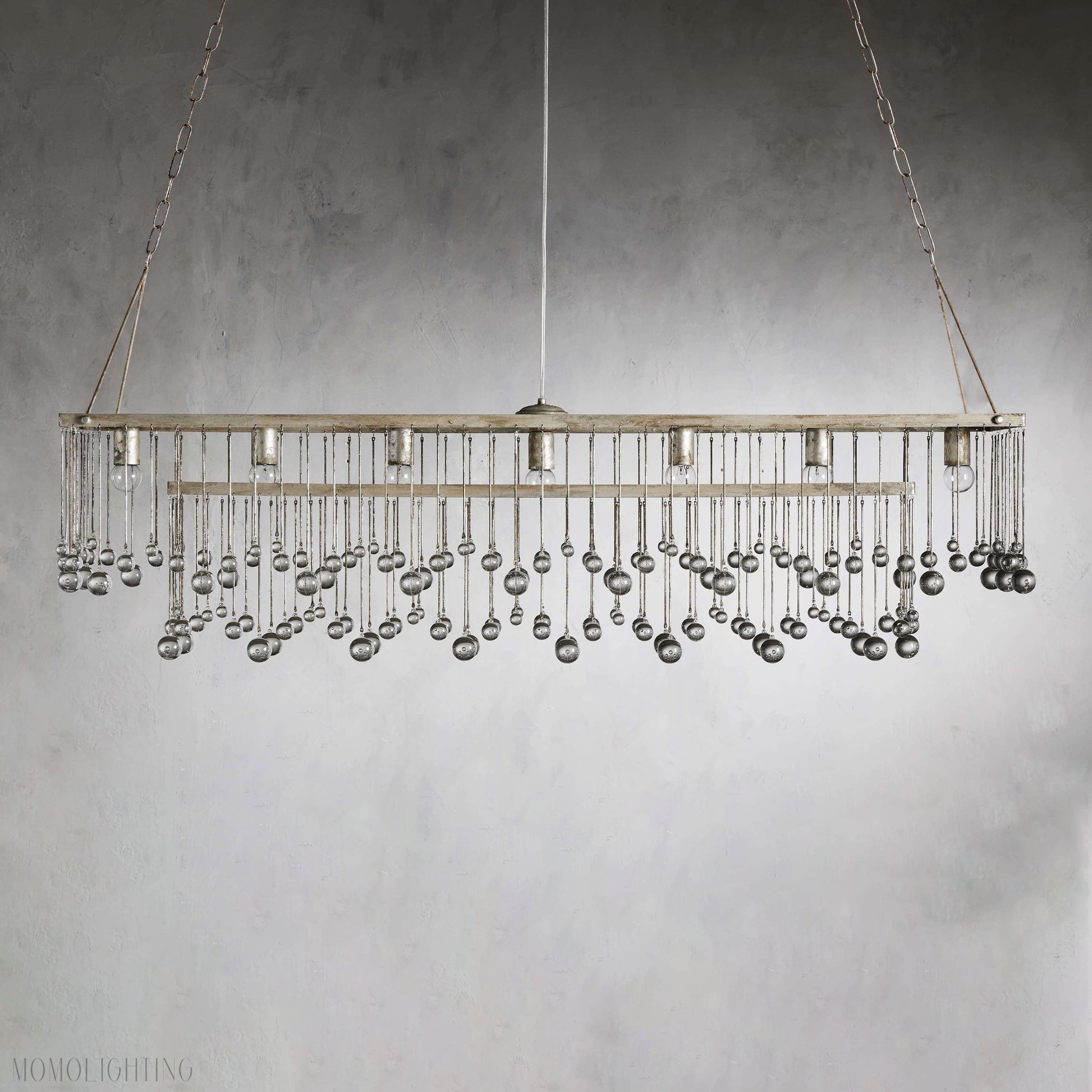 Aubrey Crystal Ball Rectangular Chandelier 47'' 60''