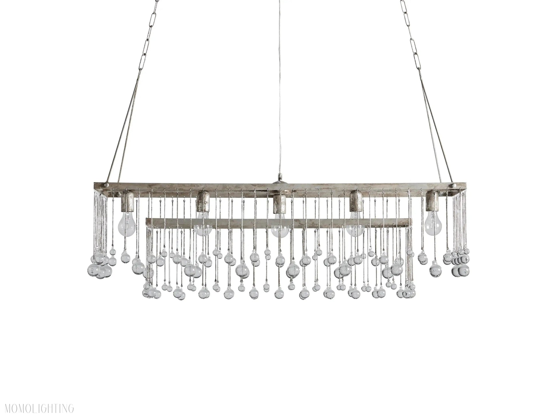 Aubrey Crystal Ball Rectangular Chandelier 47'' 60''-Momo Lighting