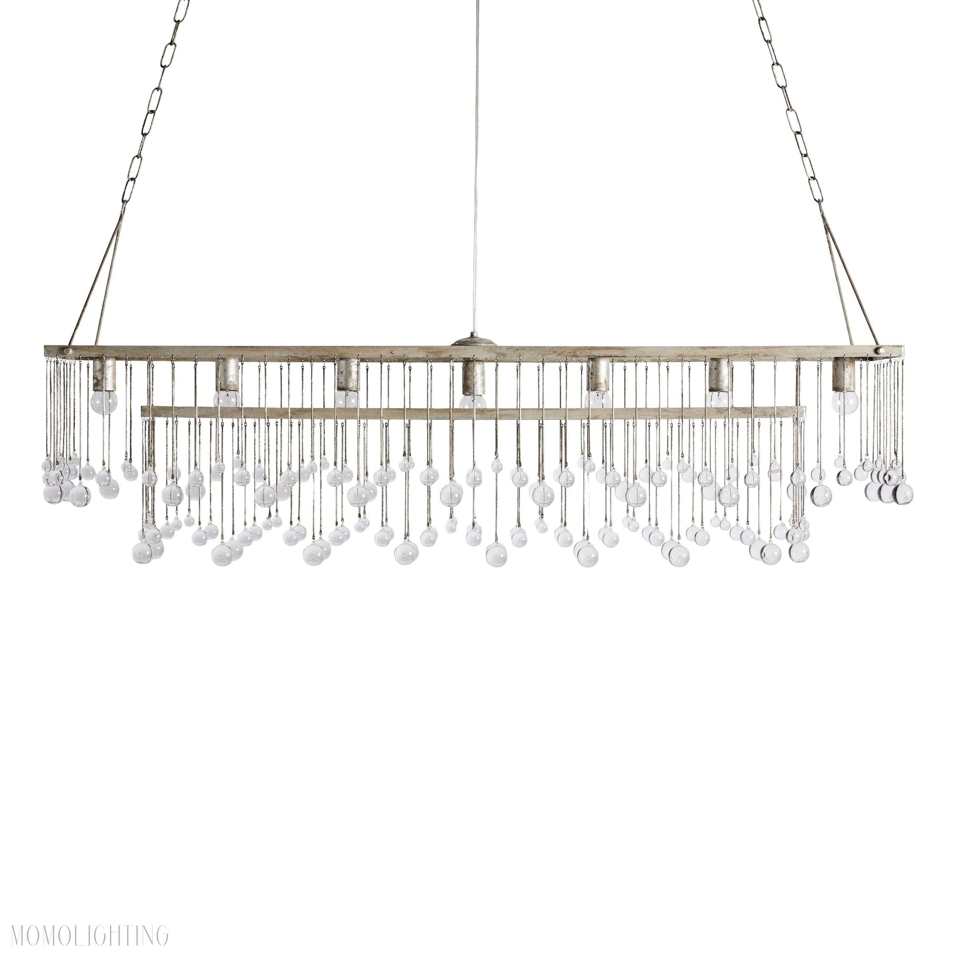 Aubrey Crystal Ball Rectangular Chandelier 47'' 60''-Momo Lighting