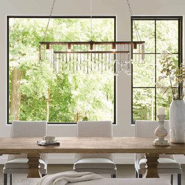 Aubrey Crystal Ball Rectangular Chandelier 47'' 60''-Momo Lighting