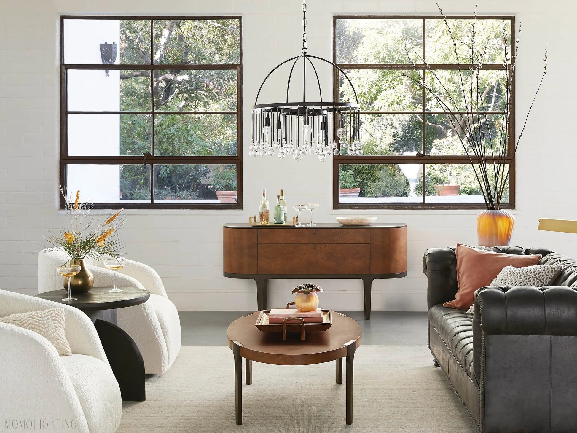 Aubrey Crystal Ball Round Chandelier 5 Light / 8 Light-Momo Lighting