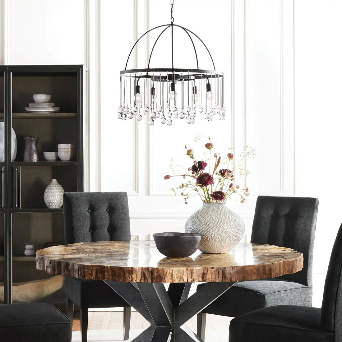 Aubrey Crystal Ball Round Chandelier 5 Light / 8 Light-Momo Lighting