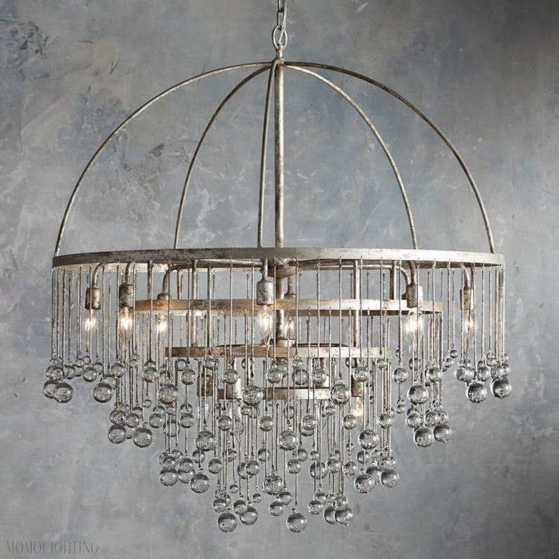 Aubrey Modern Crystal Ball 4 Tier Chandelier