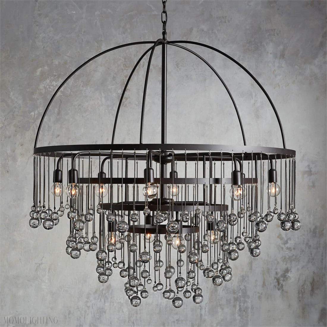 Aubrey Modern Crystal Ball 4 Tier Chandelier-Momo Lighting