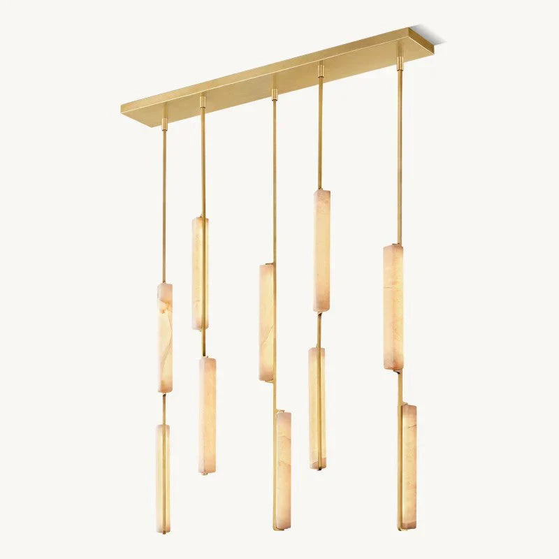 Audon Alabaster Linear Chandelier 54"-Momo Lighting
