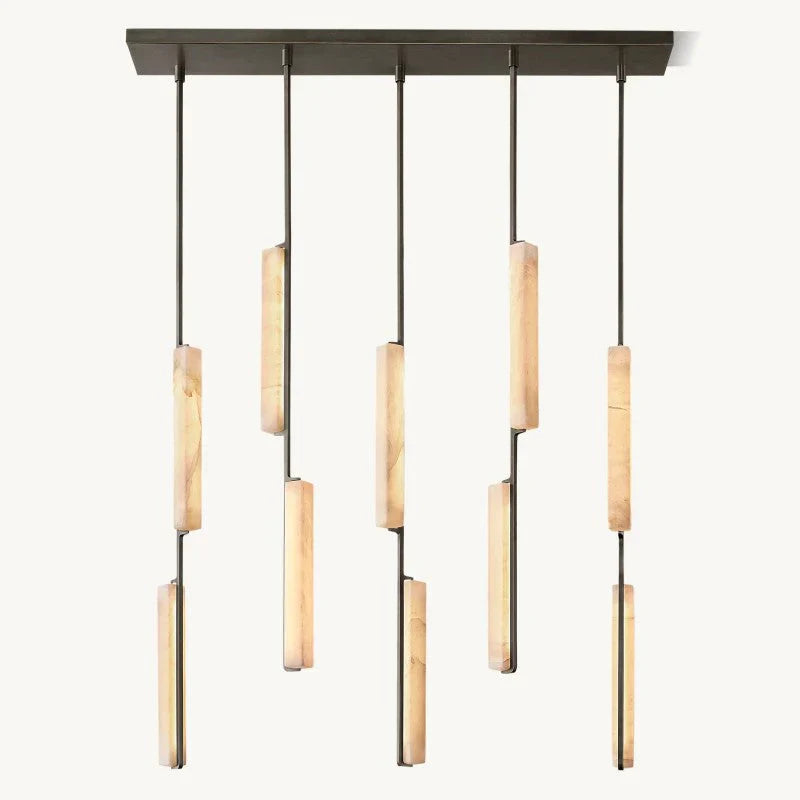 Audon Alabaster Linear Chandelier 54"-Momo Lighting