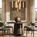 Audon Alabaster Round Chandelier-Momo Lighting