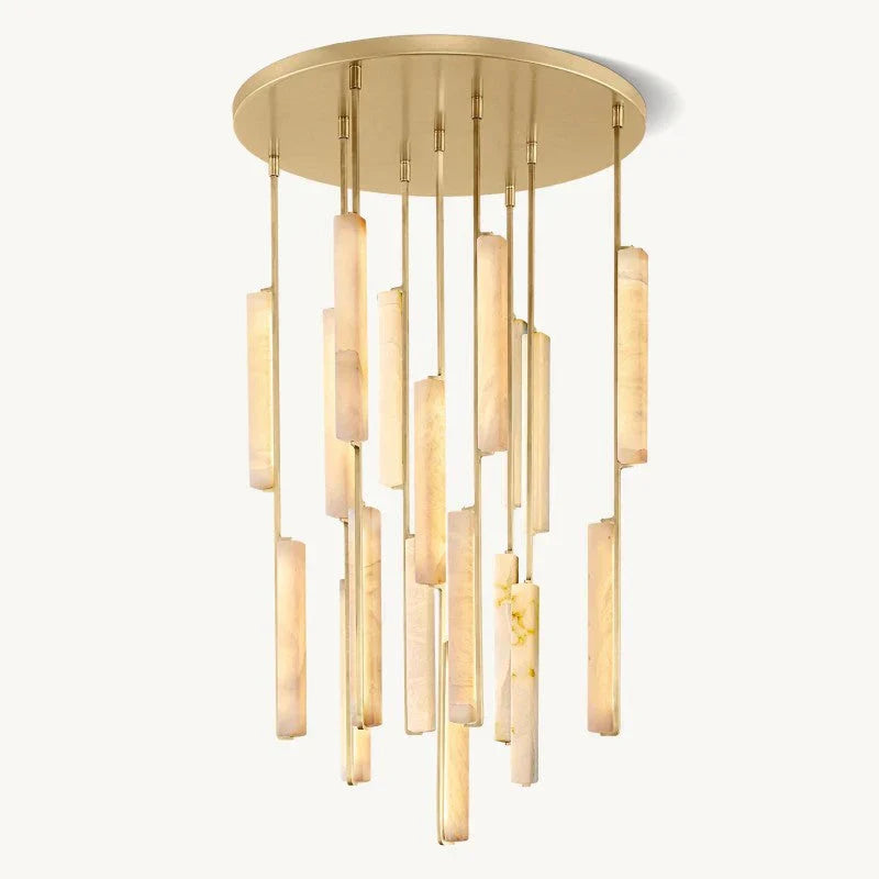 Audon Alabaster Round Chandelier-Momo Lighting