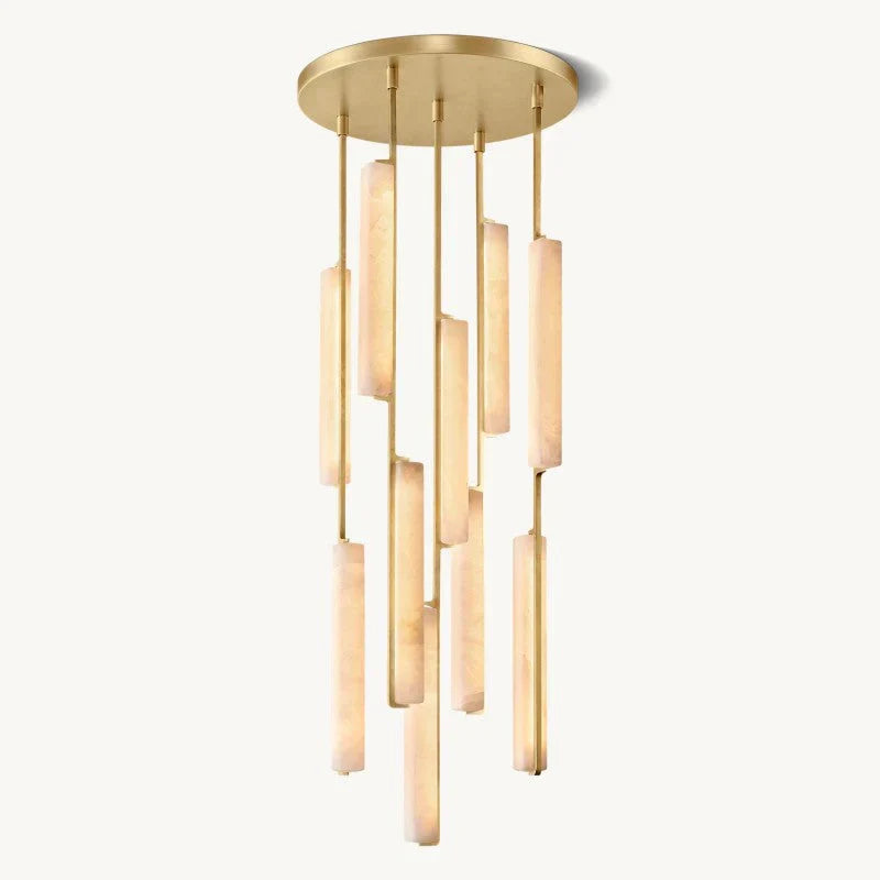 Audon Alabaster Round Chandelier-Momo Lighting