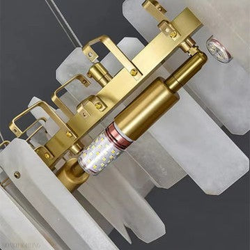 August Marble Alabaster Round chandelier-Momo Lighting