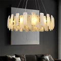 August Marble Alabaster Round chandelier-Momo Lighting