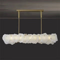 August Mordern Marble Linear Chandelier( Chains Version)-Momo Lighting