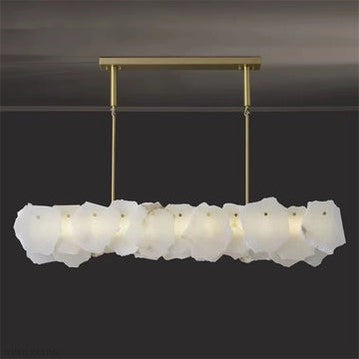 August Mordern Marble Linear Chandelier( Chains Version)-Momo Lighting