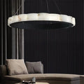 August Mordern Marble Round Chandelier Black-Momo Lighting