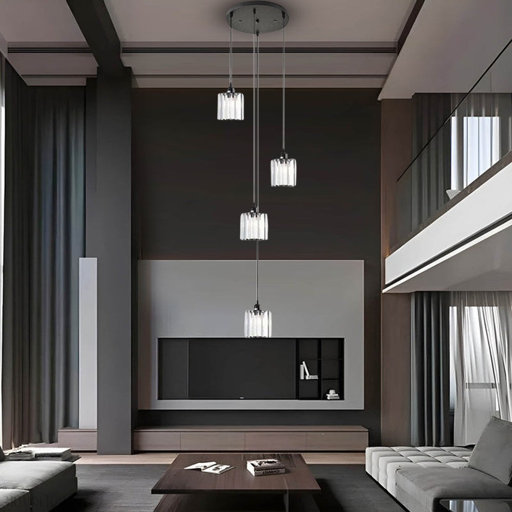 Ava Crystal Drop Chandelier 11.8''D-Momo Lighting