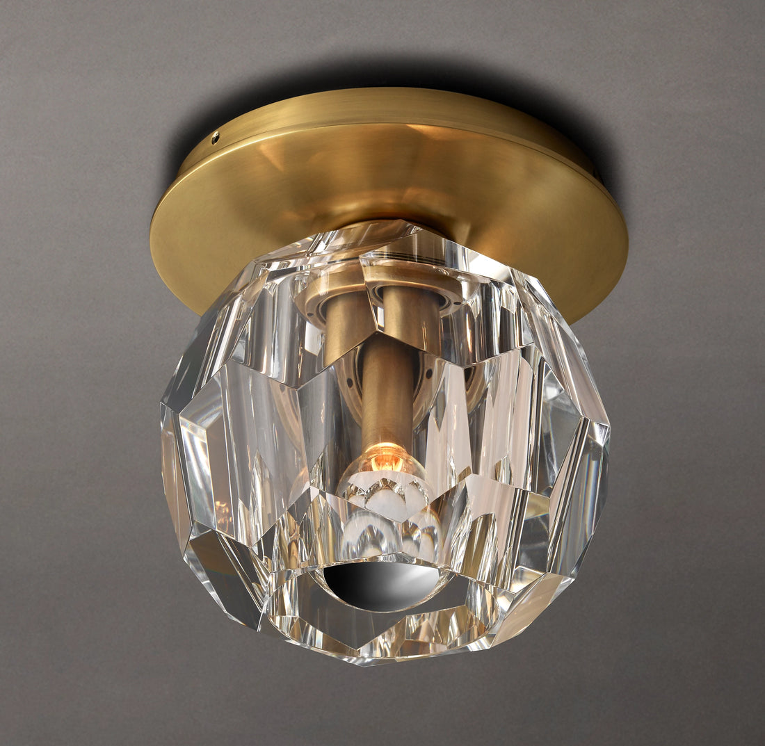 Boule Clear Crystal Ball Flush Mount