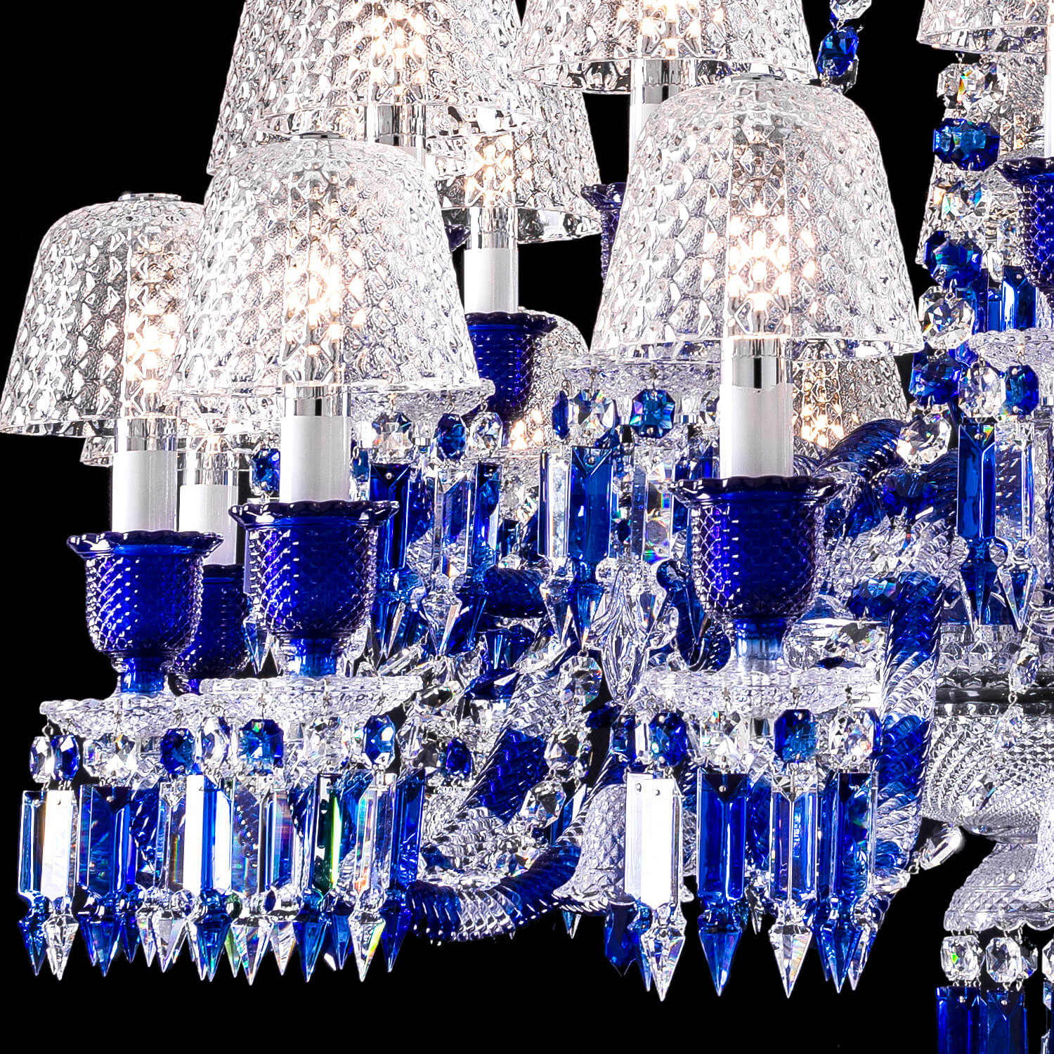 Baccarat Zenith Faunacrystopolis Blue Crystal Chandelier-Momo Lighting
