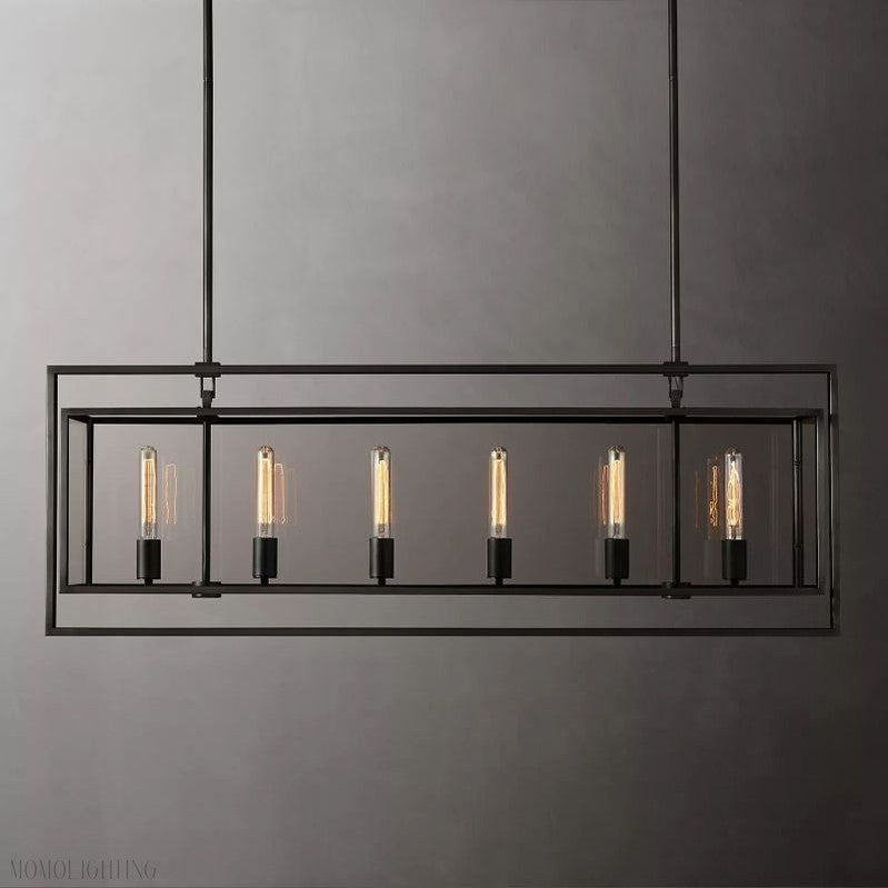 Beckmen Vintage Rectangle Chandelier-Momo Lighting