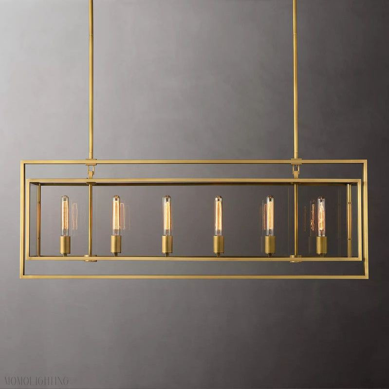 Beckmen Vintage Rectangle Chandelier-Momo Lighting