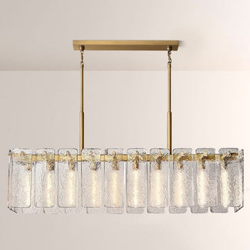 Camette Glass Rectangular Chandelier 60"W