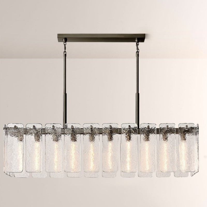 Camette Glass Rectangular Chandelier 60"W