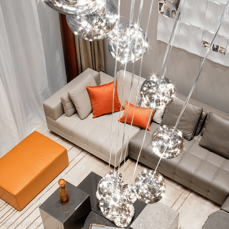 Bella Glass Ball Chandelier-Momo Lighting