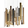 Bellini Rectangular Tri-Tone Tubular Pendant Light Chandelier-Momo Lighting