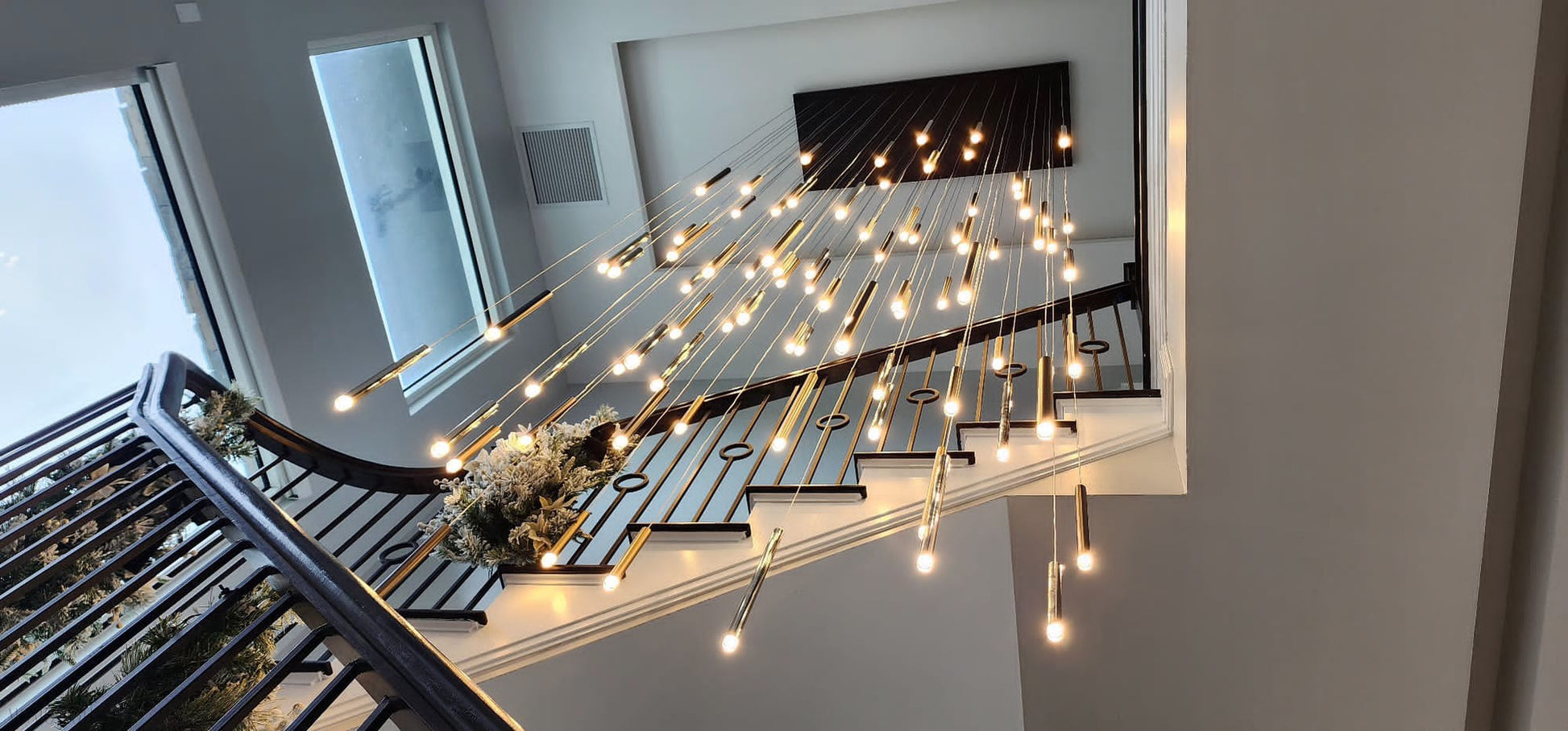 Bellini Rectangular Tubular Pendant Light Chandelier-Momo Lighting