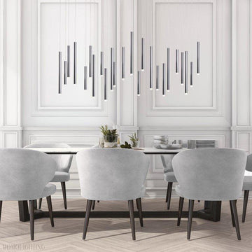 Bellini Rectangular Tubular Pendant Light Chandelier-Momo Lighting