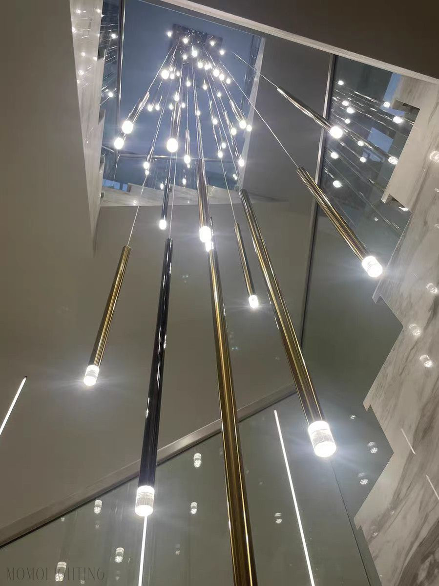 Bellini Round Metal Tubular Pendant Light Chandelier-Momo Lighting