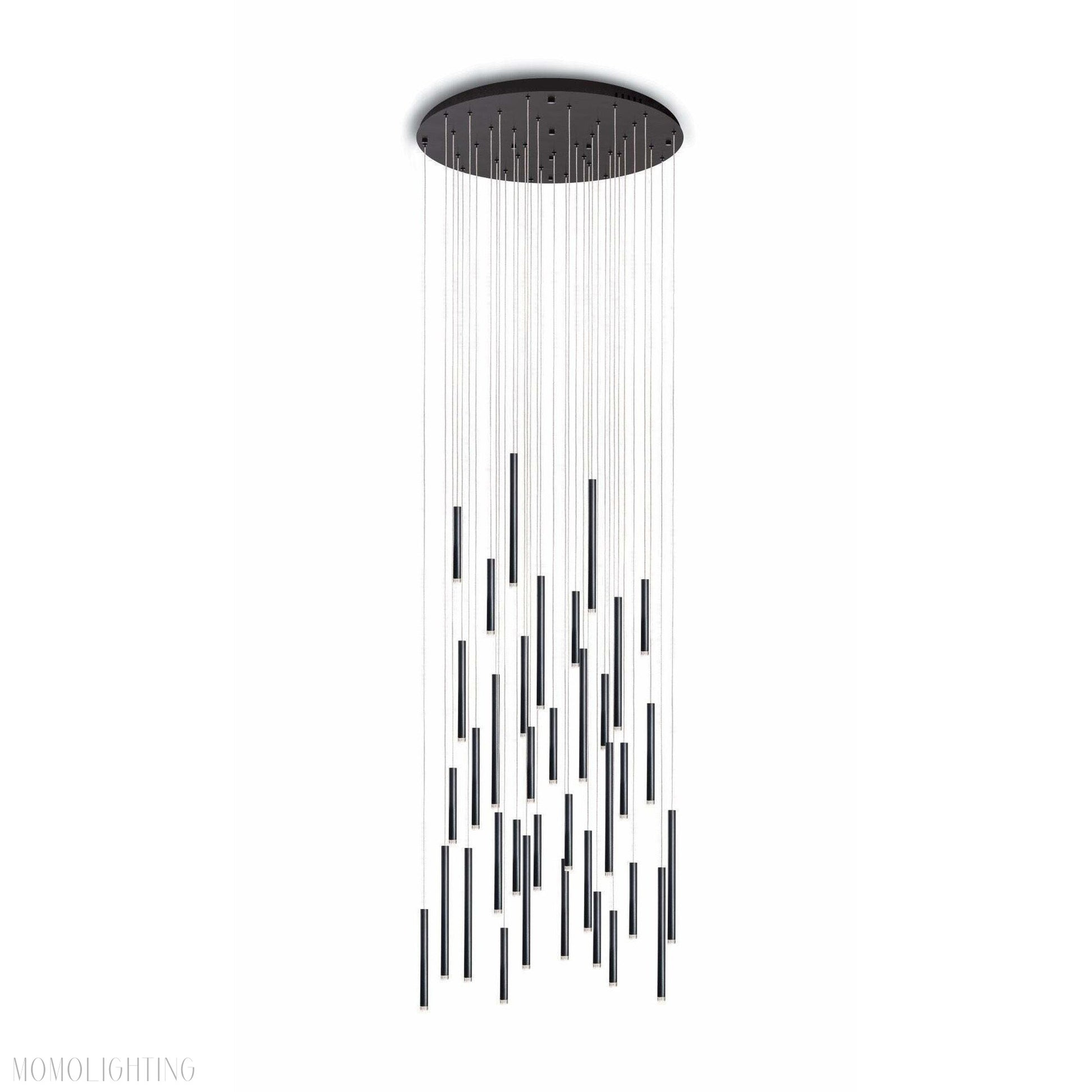 Bellini Round Metal Tubular Pendant Light Chandelier-Momo Lighting