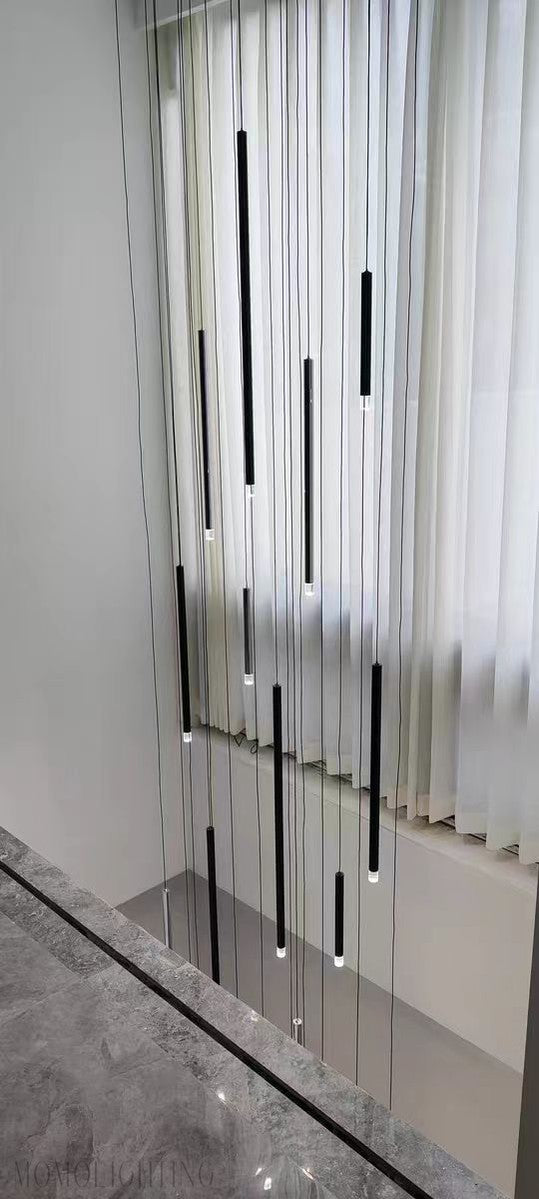 Bellini Round Metal Tubular Pendant Light Chandelier-Momo Lighting