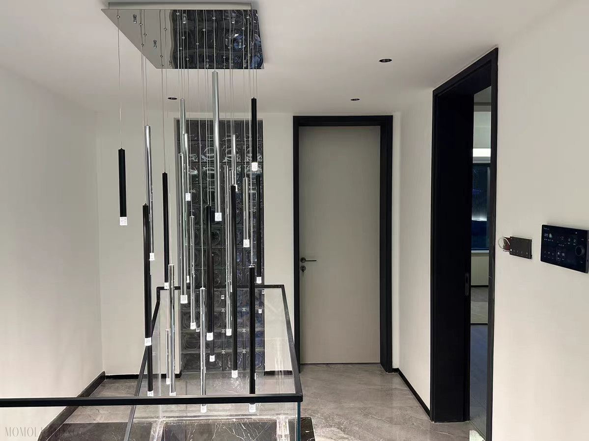 Bellini Round Metal Tubular Pendant Light Chandelier-Momo Lighting