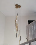 Bellini Round Two-Tone Tubular Pendant Light Chandelier-Momo Lighting
